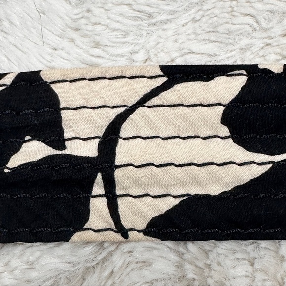 J.Crew Black and Cream Patterned Cotton Belt, Metal Buckle, sz S/M EUC - Picture 5 of 8